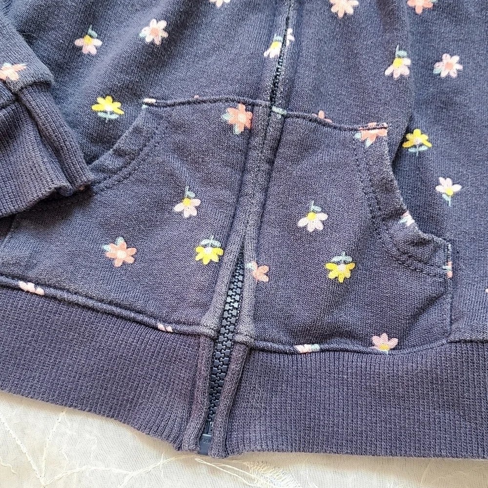 Carter's Blue Floral Hoodie Sweatshirt - Lightweight